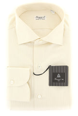 Finamore Napoli Cream Striped Shirt - Extra Slim - 15/38 - (2018031611)
