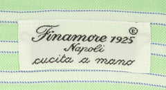 Finamore Napoli Green Striped Cotton Shirt - Slim - (FW) - Parent