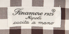 Finamore Napoli Dark Brown Check Cotton Shirt - Extra Slim - (FK) - Parent