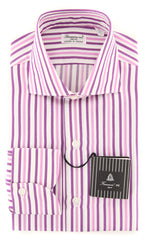 Finamore Napoli Purple Striped Shirt - Extra Slim - 15/38 - (F15184)