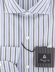 Finamore Napoli Light Blue Striped Shirt - Extra Slim - (201802264) - Parent