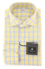 Finamore Napoli Yellow Plaid Shirt - Slim - 15/38 - (FN818172)