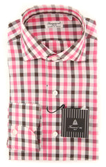 Finamore Napoli Pink Check Shirt - Extra Slim - (F14182) - Parent