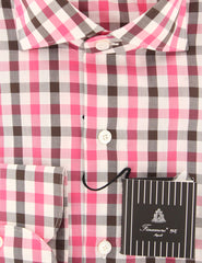 Finamore Napoli Pink Check Shirt - Extra Slim - (F14182) - Parent