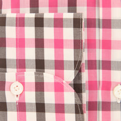 Finamore Napoli Pink Check Shirt - Extra Slim - (F14182) - Parent