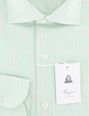 Finamore Napoli Green Striped Cotton Shirt - Slim - (E7) - Parent