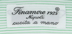 Finamore Napoli Green Striped Cotton Shirt - Slim - (E7) - Parent