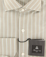 Finamore Napoli Beige Striped Shirt - Extra Slim - (2018022318) - Parent