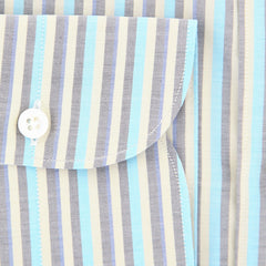 Finamore Napoli Blue Striped Cotton Shirt - Slim - (FZ) - Parent