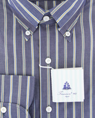 Finamore Napoli Navy Blue Striped Shirt - Slim - (2018030132) - Parent