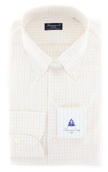 Finamore Napoli Off White Check Shirt - Slim - (201803146) - Parent