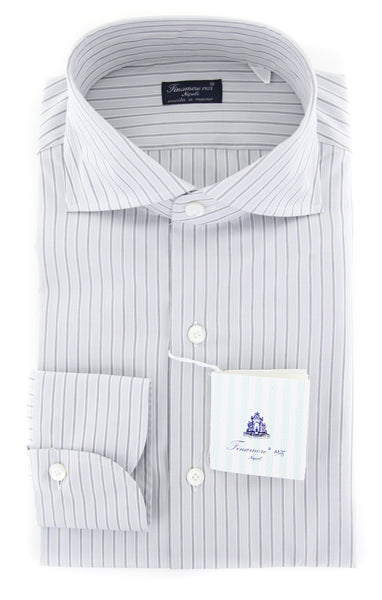 Finamore Napoli Light Blue Striped Shirt - Slim - (201803015) - Parent