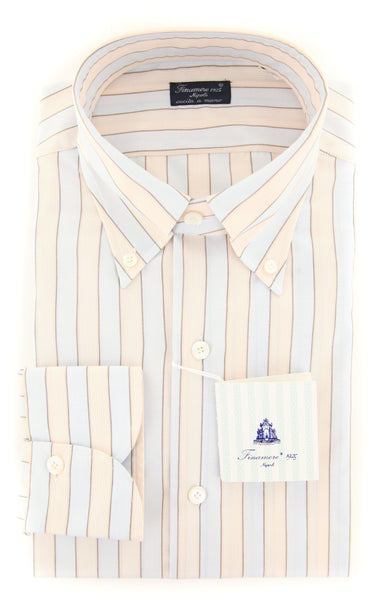 Finamore Napoli Light Blue Striped Shirt - Slim - (201803013) - Parent