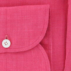 Finamore Napoli Pink Solid Linen Shirt - Slim - (767) - Parent