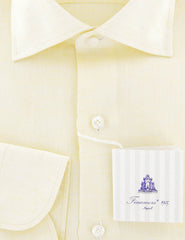 Finamore Napoli Yellow Solid Linen Shirt - Slim - (907) - Parent