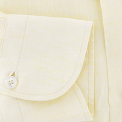 Finamore Napoli Yellow Solid Linen Shirt - Slim - (907) - Parent