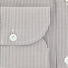 Finamore Napoli Brown Micro-Check Cotton Shirt - Slim - (YO) - Parent
