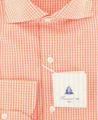Finamore Napoli Orange Check Shirt - Slim - (2018031426) - Parent