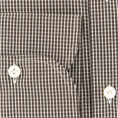 Finamore Napoli Dark Brown Check Shirt - Slim - (2018022843) - Parent