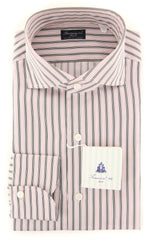 Finamore Napoli Pink Striped Shirt - Slim - 17/43 - (201803019)