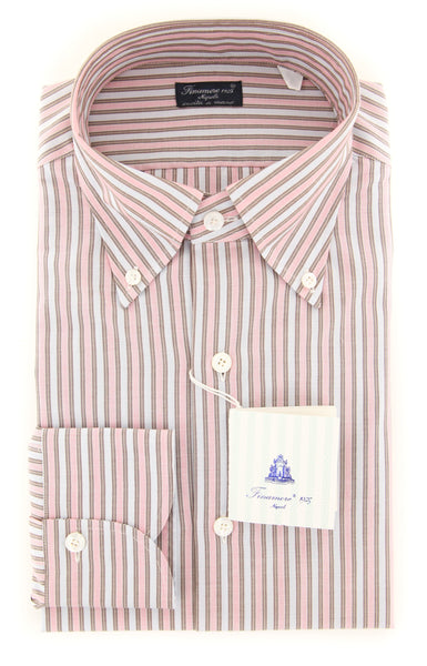 Finamore Napoli Pink Striped Shirt - Slim - (2018030113) - Parent