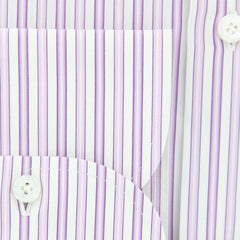Finamore Napoli Lavender Striped Shirt - Slim - (FN824171) - Parent