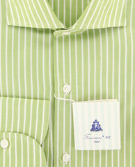 Finamore Napoli Light Green Striped Shirt - Slim - (2018030125) - Parent