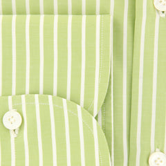 Finamore Napoli Light Green Striped Shirt - Slim - (2018030125) - Parent