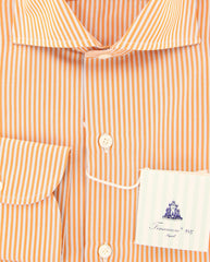 Finamore Napoli Orange Striped Shirt - Slim - (FN1810162) - Parent