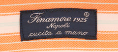 Finamore Napoli Orange Striped Shirt - Slim - (FN824174) - Parent