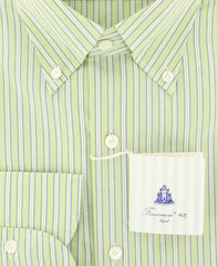 Finamore Napoli Light Green Striped Shirt - Slim - (2018030126) - Parent