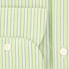 Finamore Napoli Light Green Striped Shirt - Slim - (2018030126) - Parent