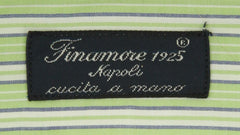 Finamore Napoli Light Green Striped Shirt - Slim - (2018030126) - Parent