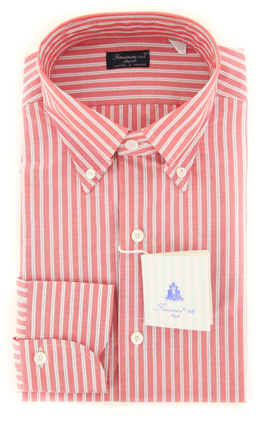 Finamore Napoli Red Striped Shirt - Slim - (2018030116) - Parent