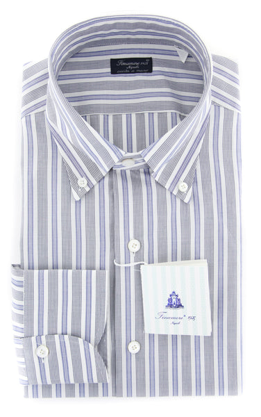 Finamore Napoli Blue Striped Shirt - Slim - (201803016) - Parent