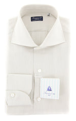 Finamore Napoli Beige Striped Shirt - Slim - 15.75/40 - (FN821174)