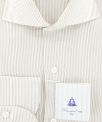 Finamore Napoli Beige Striped Shirt - Slim - (FN821174) - Parent