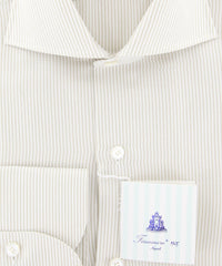 Finamore Napoli Beige Striped Shirt - Slim - (FN821174) - Parent