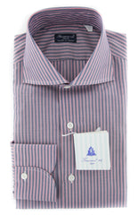 Finamore Napoli Blue Striped Shirt - Slim - 15.5/39 - (F1161810)