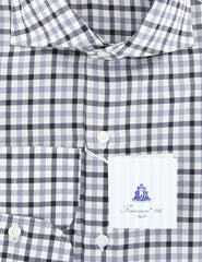 Finamore Napoli Gray Plaid Shirt - Slim - (F1171812) - Parent