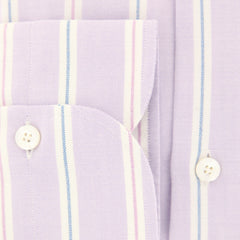 Finamore Napoli Lavender Purple Striped Shirt - Slim - (2018031422) - Parent