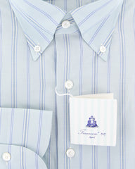 Finamore Napoli Light Blue Striped Shirt - Slim - (2018030130) - Parent
