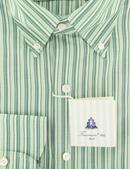 Finamore Napoli Green Striped Shirt - Slim - (2018030128) - Parent