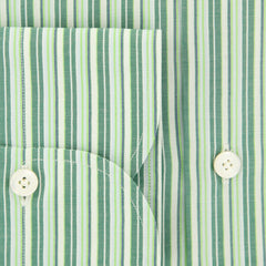 Finamore Napoli Green Striped Shirt - Slim - (2018030128) - Parent