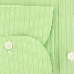 Finamore Napoli Light Green Striped Shirt - Slim - (2018030122) - Parent