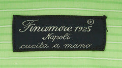 Finamore Napoli Light Green Striped Shirt - Slim - (2018030122) - Parent