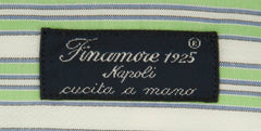 Finamore Napoli Light Green Striped Shirt - Slim - (2018030127) - Parent