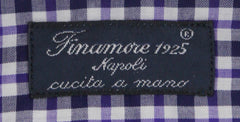Finamore Napoli Purple Check Cotton Shirt - Slim - (741) - Parent
