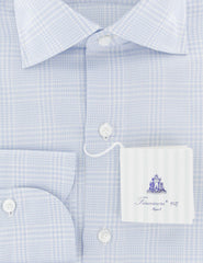 Finamore Napoli Light Blue Check Cotton Shirt - Slim - (744) - Parent