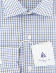 Finamore Napoli White Check Cotton Blend Shirt - Slim - (945) - Parent